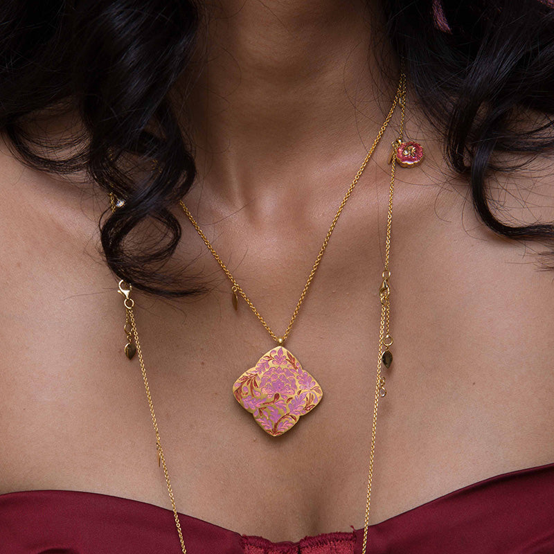 Initial and shop cherry pendant